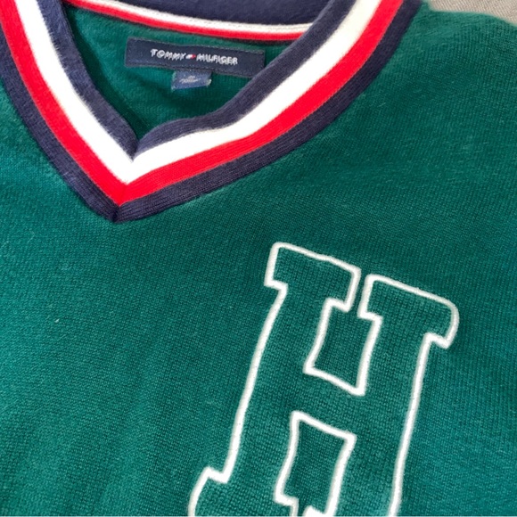 Men’s Green Medium Tommy Hilfiger Crewneck - Picture 7 of 8